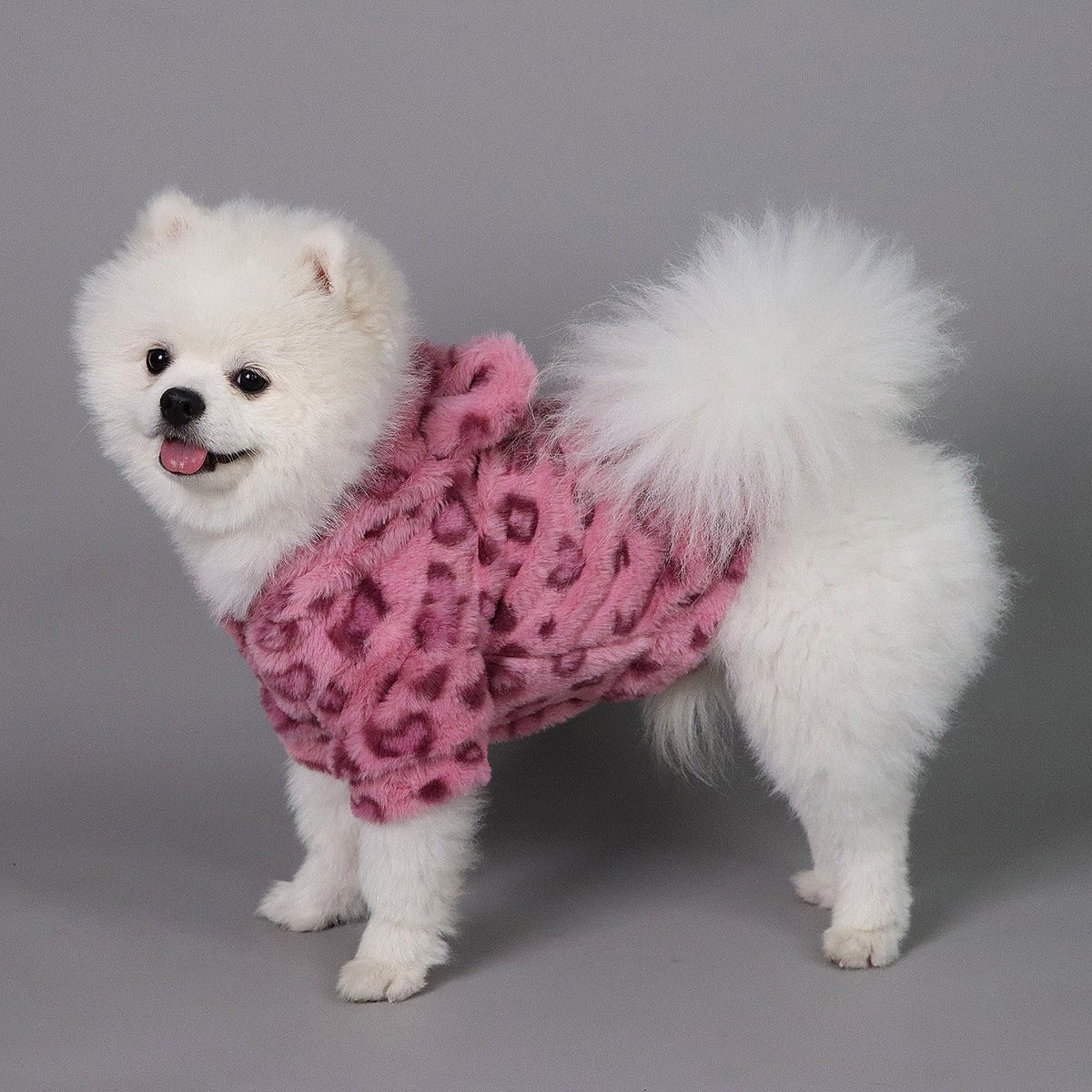 Leopard-Print Faux-Fur Pet Jacket for Dogs & Cats