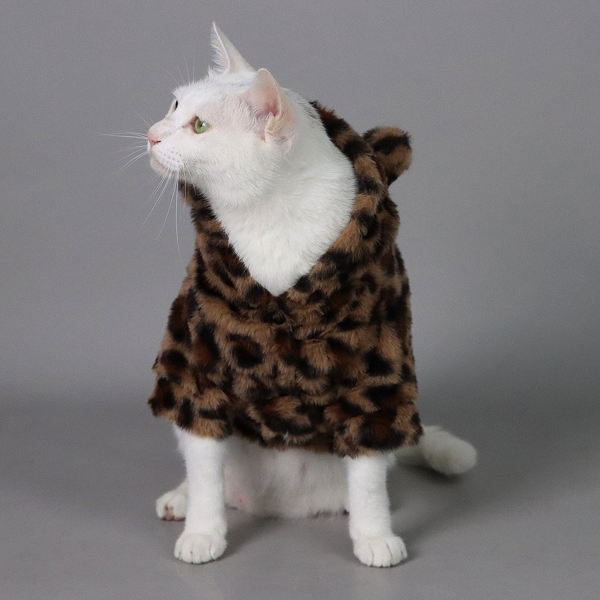 Leopard-Print Faux-Fur Pet Jacket for Dogs & Cats