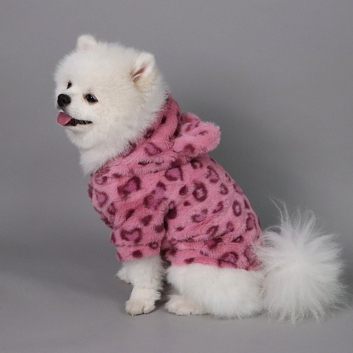 Leopard-Print Faux-Fur Pet Jacket for Dogs & Cats