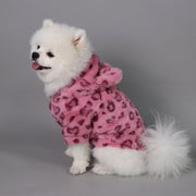 Leopard-Print Faux-Fur Pet Jacket for Dogs & Cats