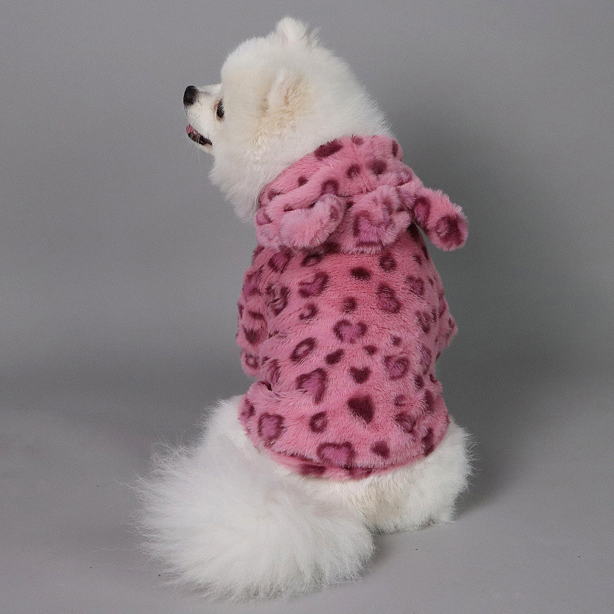 Leopard-Print Faux-Fur Pet Jacket for Dogs & Cats