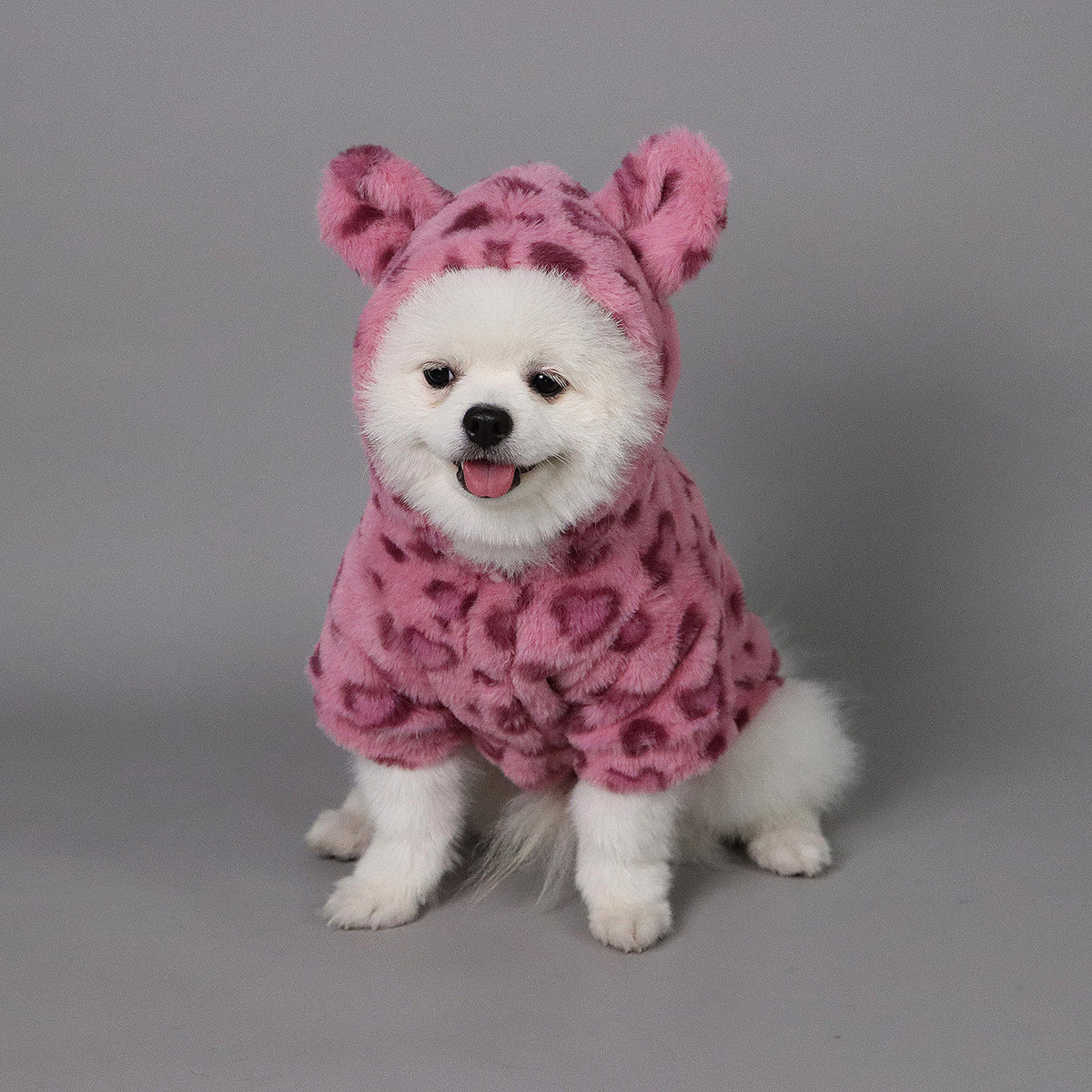 Leopard-Print Faux-Fur Pet Jacket for Dogs & Cats
